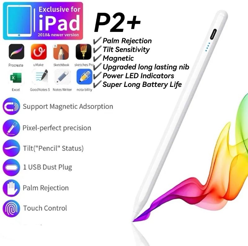 SG Seller 🇸🇬] Ipad Pencil Stylus Pen 1/2 Magnetic Tilt Palm
