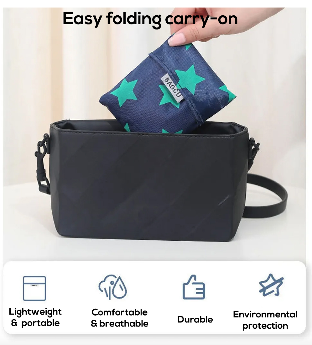 Shopping Bag Foldable Polyester Reusable Tote Eco-Friendly – Discount Packaging Warehouse