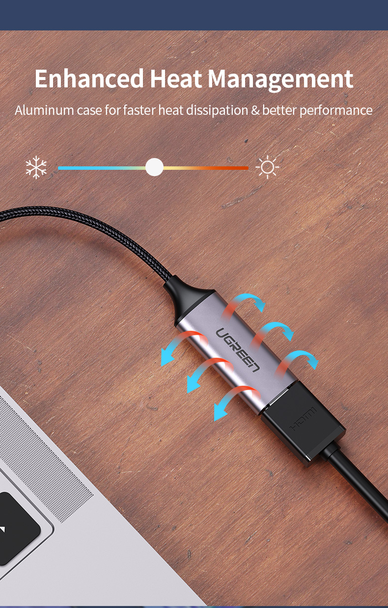 Adattatore Attivo USB Type C A HDMI 2.0 - Supporta 4K UHD 60Hz HDR Per Laptop E Dispositivi USB-C
