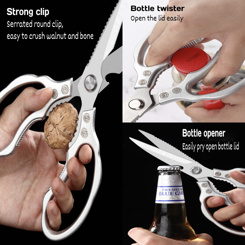 Multi Purpose Stainless Steel Kitchen Scissors Cutter Big Heavy Duty ...