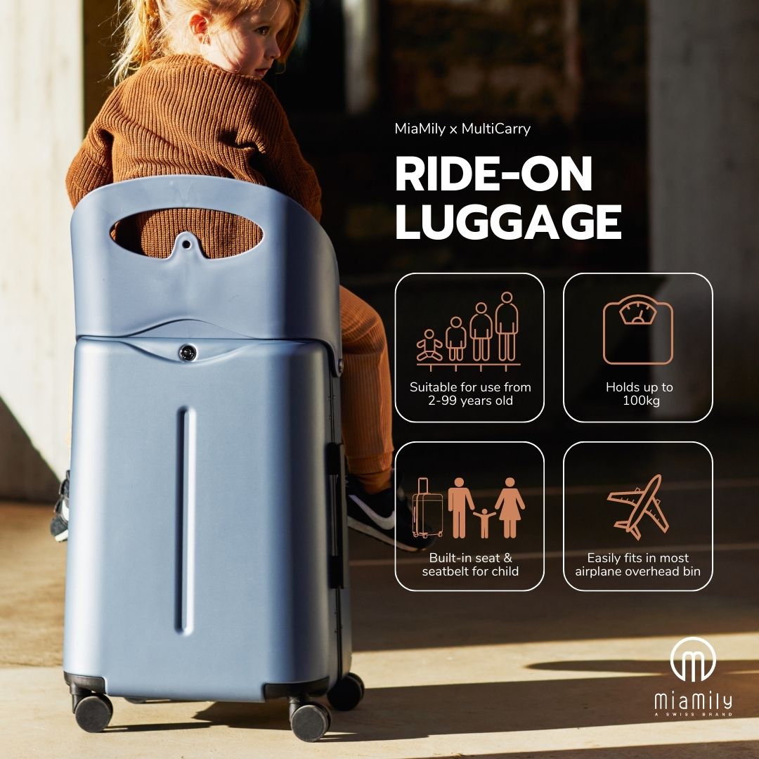 MiaMily Multicarry Carry On & Check In Luggage with Built-in Seat for ...