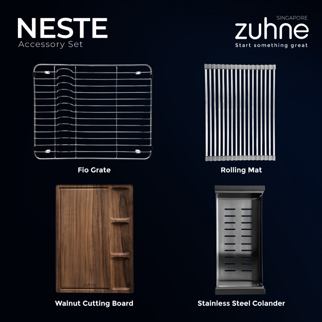 ZUHNE Neste Single Bowl Undermount Kitchen Sink Ledge Workstation Basin