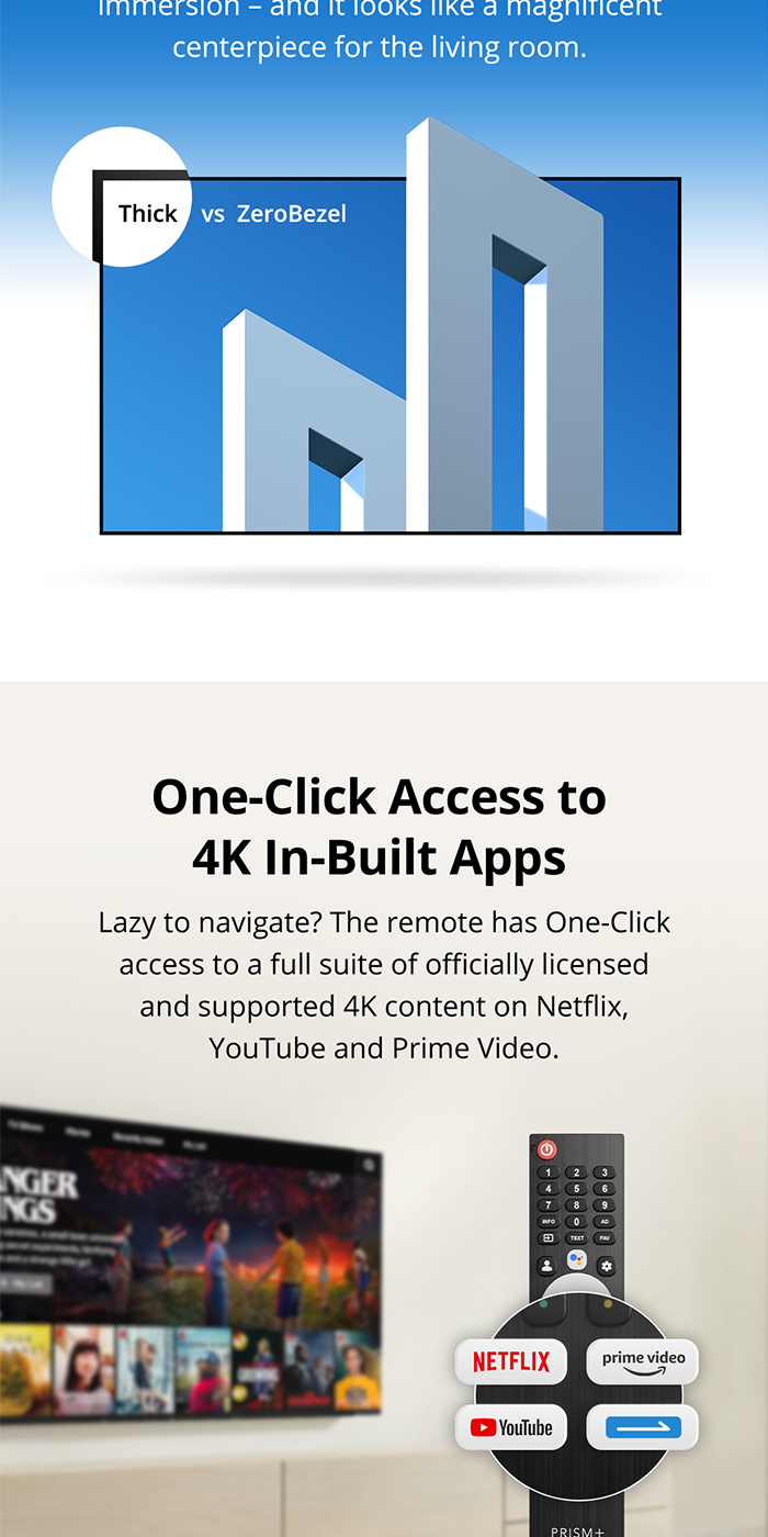 PRISM+ Q75 Ultra 4K QLED Google TV 75 inch Inbuilt Chromecast