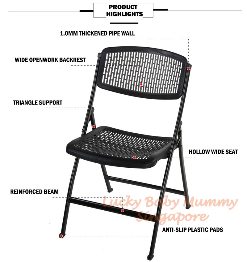 Ergonomic Design Hollow Foldable Chair, SpaceSaving Hollow Chair, High