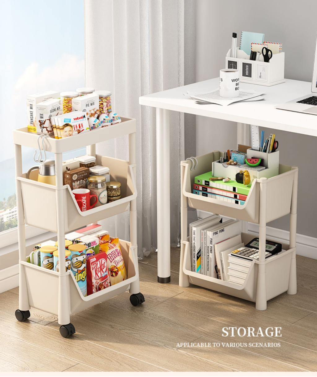 BASISHOME Movable shelves / bookshelves / children's toy storage rack