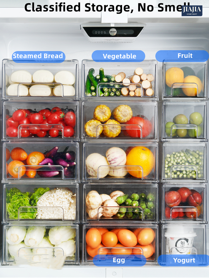 Premium Acrylic Top Food Grade Transparent Fridge storage drawer ...