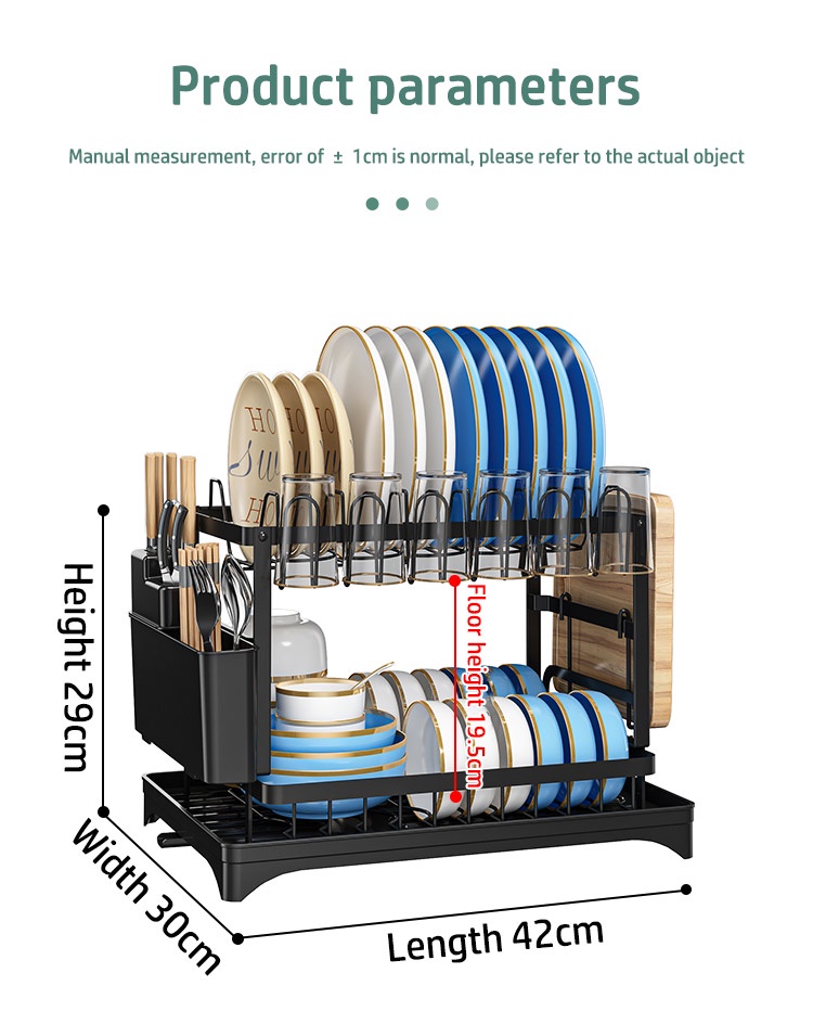 SG Drain Rack Auto Drainer Tray Dish drying rack with Holder Dish ...