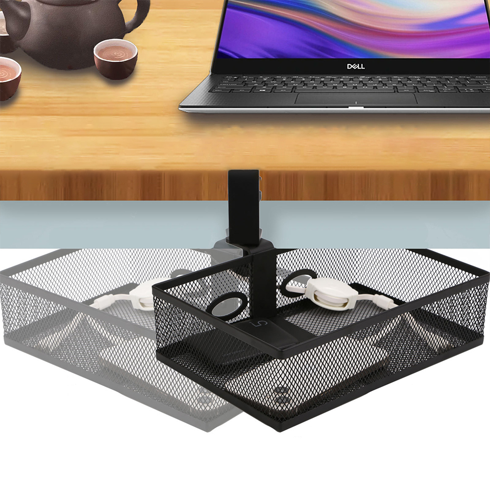 [VISIONSWIPE™] Rotatable Under Desk Basket Clamp / Storage ...