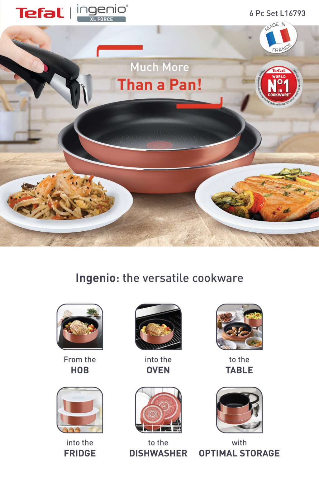 Tefal Ingenio XL Force Non-stick 3pc Frypan Set