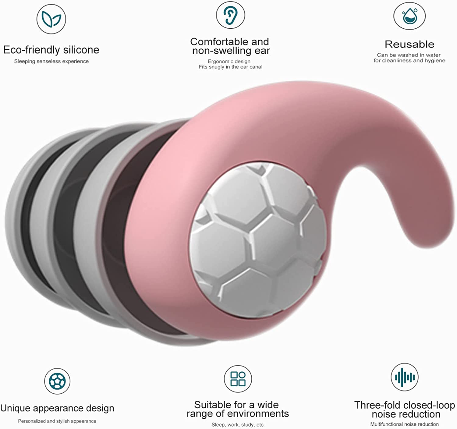 Silicone Ear Muffs (1 Pair) Children Adult Noise Prevention Soundproof ...