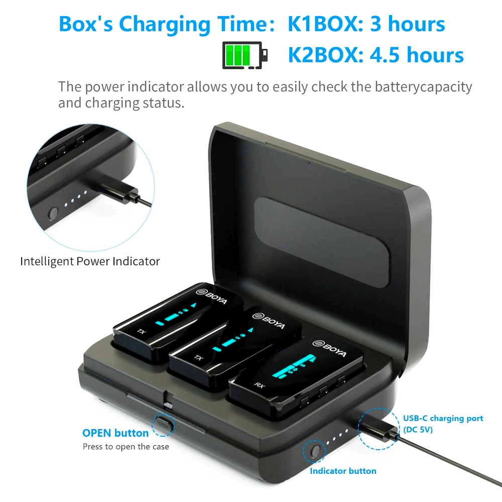 BOYA BY-XM6-K1 / K2 Wireless Lavalier Microphone Audio Video Recording ...