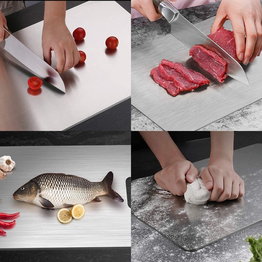 304 FOOD GRADE STAINLESS STEEL CUTTING BOARD FOR KITCHEN HEAVY DUTY ...