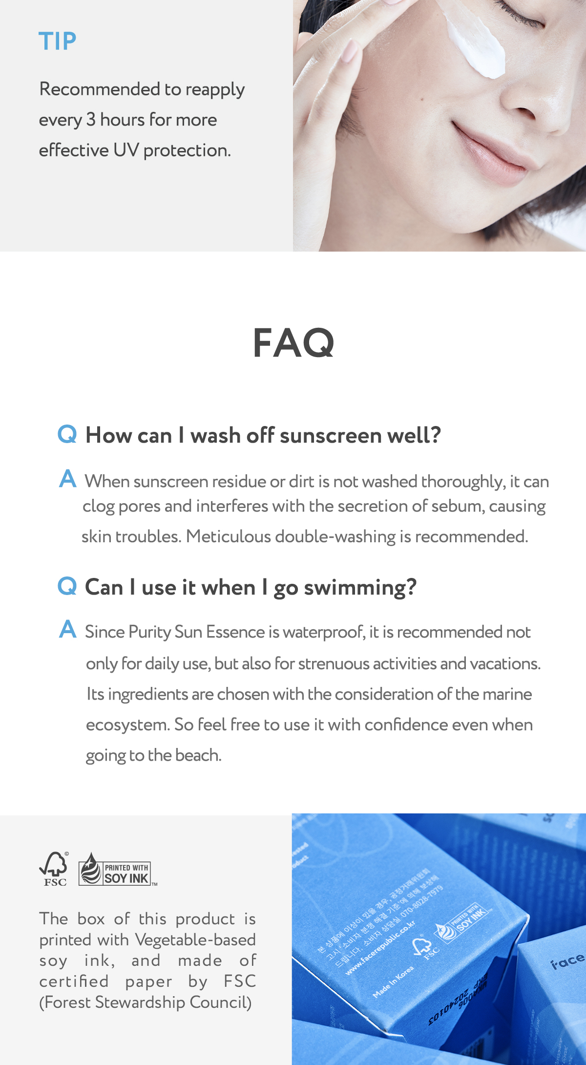 Face Republic Purity Sun Essence SPF50+ PA ++++ Sunscreen / Sunblock