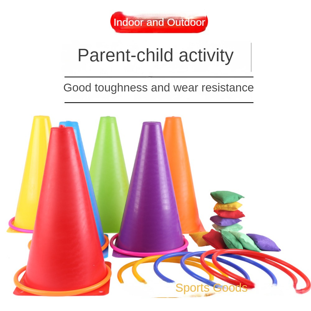 3 in 1 Carnival Outdoor Games Combo Set for Kids Soft Plastic Cones ...