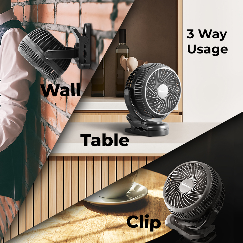 PowerPac USB fan, Clip fan , Portable Clip Fan, Rechargeable fan