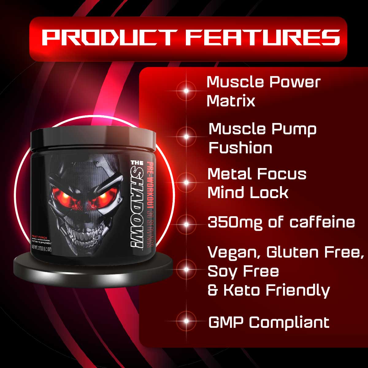 JNX The Shadow, High-Energy Pre-Workout Powder, Ultimate Performance ...