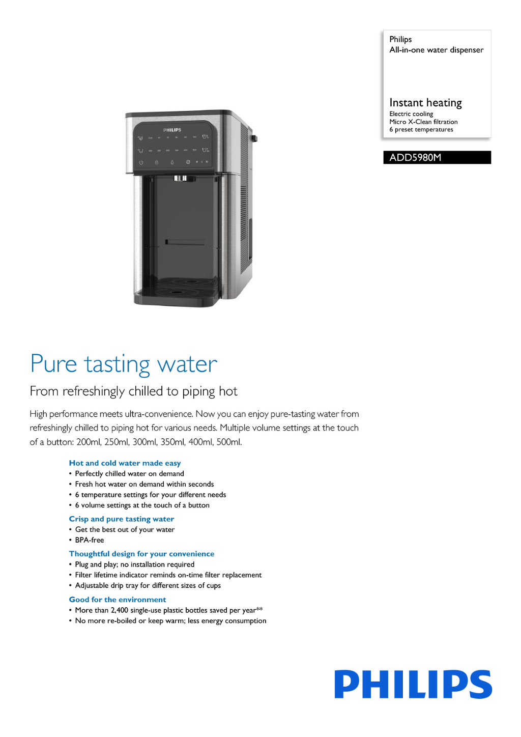 Philips Allinone water dispenser ADD5980/ ADD5980M/90 Shopee Singapore