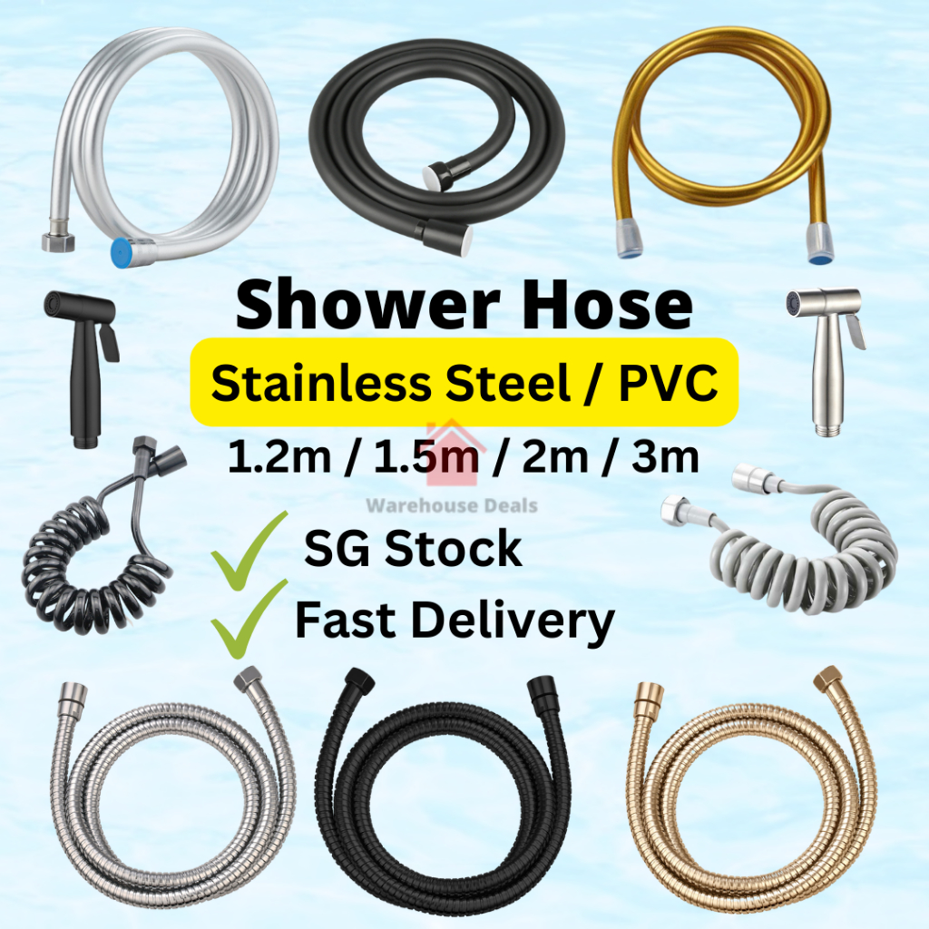 Stainless Steel Shower Hose Tube Bidet Hose Bidet Spray Holder Shopee