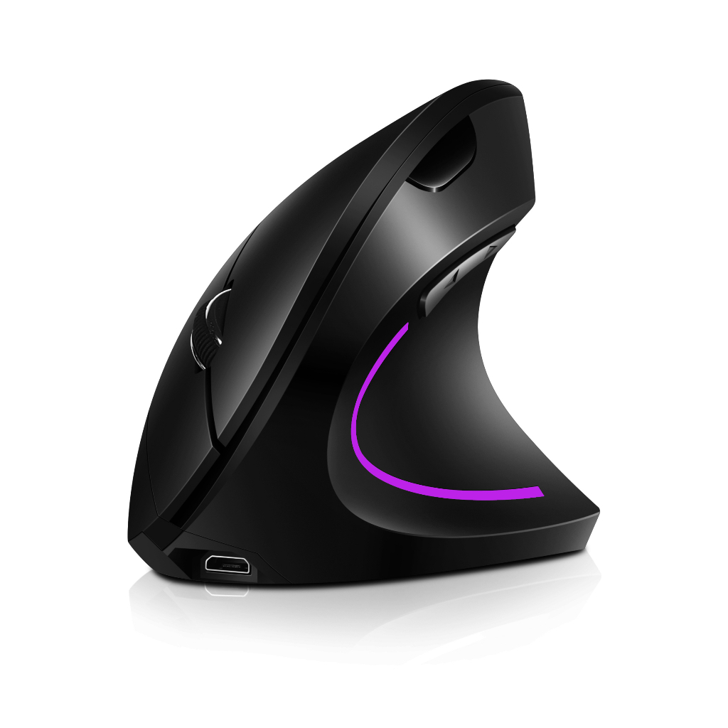 Wireless USB Mice Rechargeable Vertical Mouse with USB Receiver 6 ...