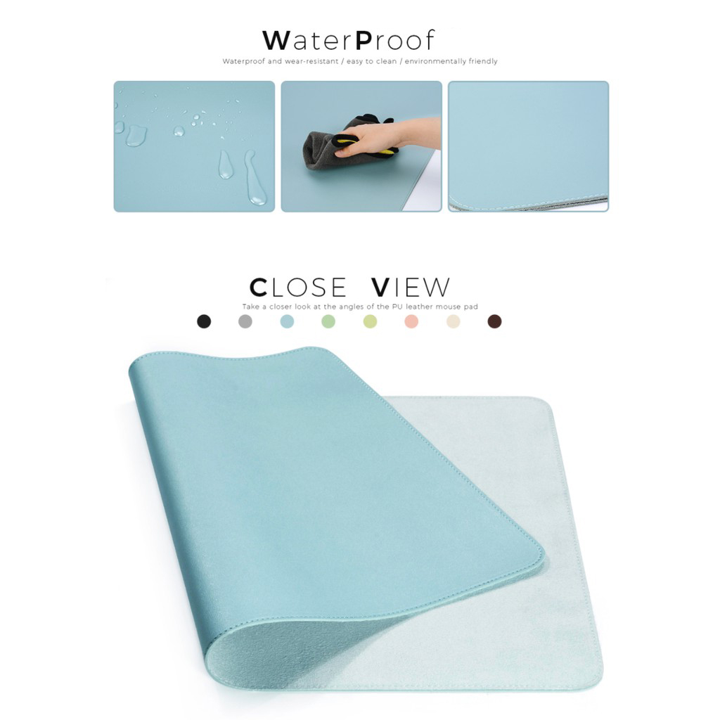 (SG STOCK) Waterproof Leather Desk Mouse Pad - Large Desktop Table Mat ...