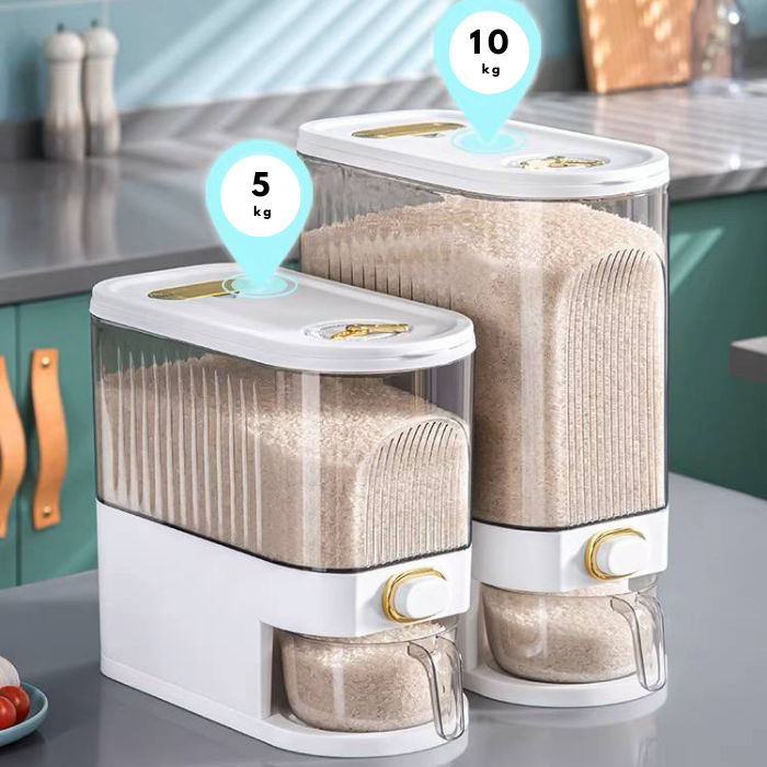 🇸🇬Minimalist living Rice dispenser | Measurable container | Transparent ...