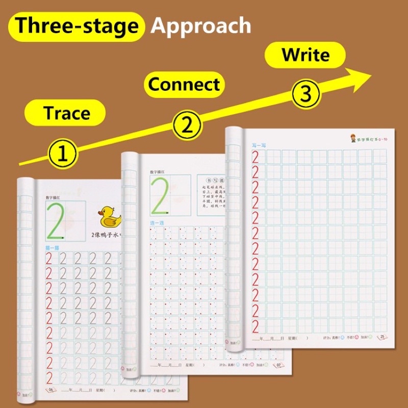 [SG Stock] Kids tracing book number alphabet Chinese English Workbook ...