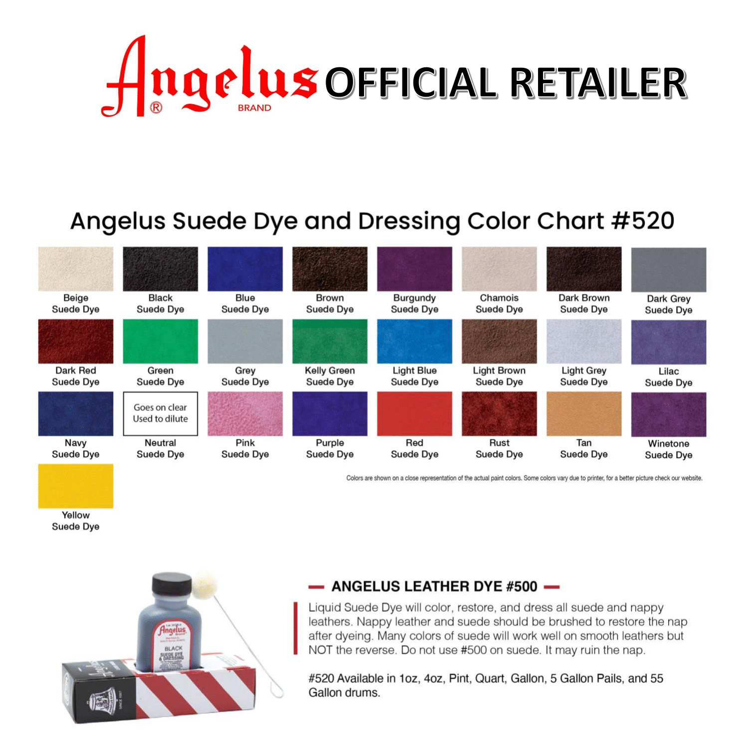 39 Colors) Angelus Leather Dye 3oz