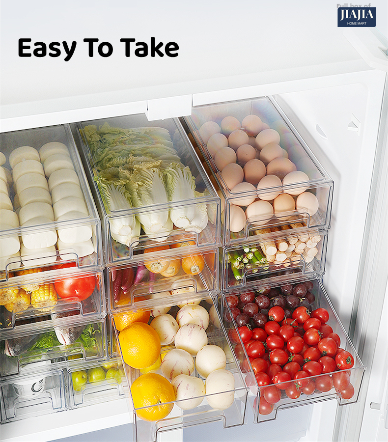 Premium Acrylic Top Food Grade Transparent Fridge storage drawer ...