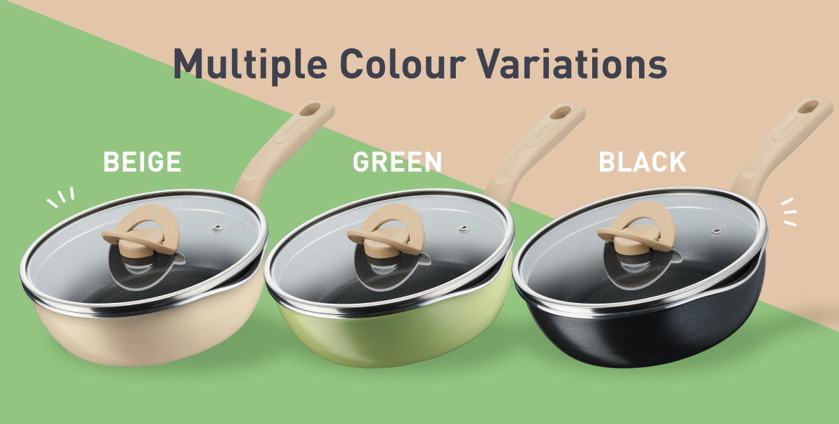 Tefal One Pick Pot Pan 22cm Wok Pan w/glass lid G16725 G16625 G16525