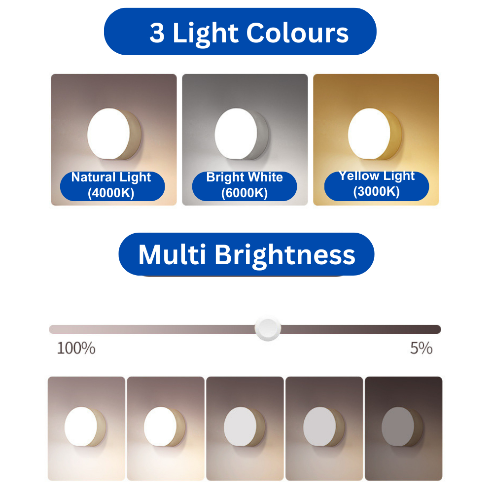 LED Night Lights Tap Light Button Lamp USB Rechargeable Cabinet Closet ...
