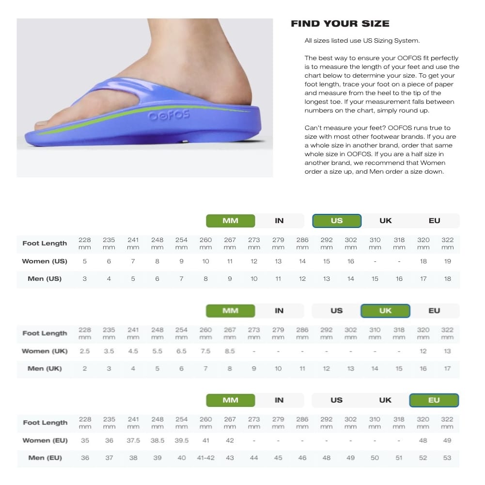 Oofos Ooriginal Recovery Sandal Black Unisex Plantar Fasciitis