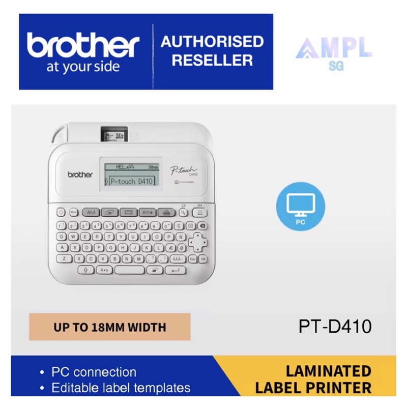 Brother PT-D410 Desktop PC Connectable Label Printer | Print up to 18mm ...