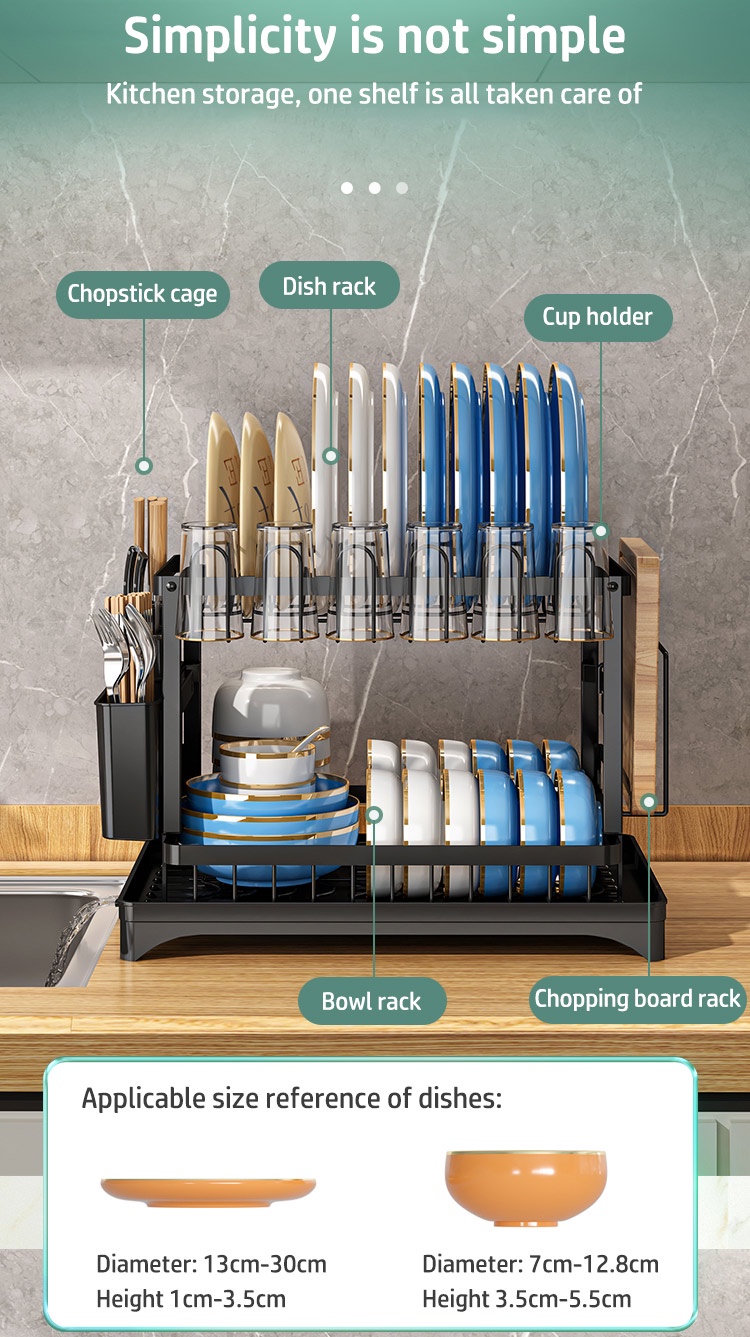 SG Drain Rack Auto Drainer Tray Dish drying rack with Holder Dish ...
