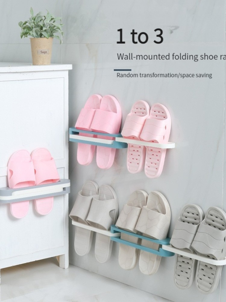 [Loveme258]Sticky Shoe Rack Wall Hanging Shoe Rack Living Bathroom Wall ...
