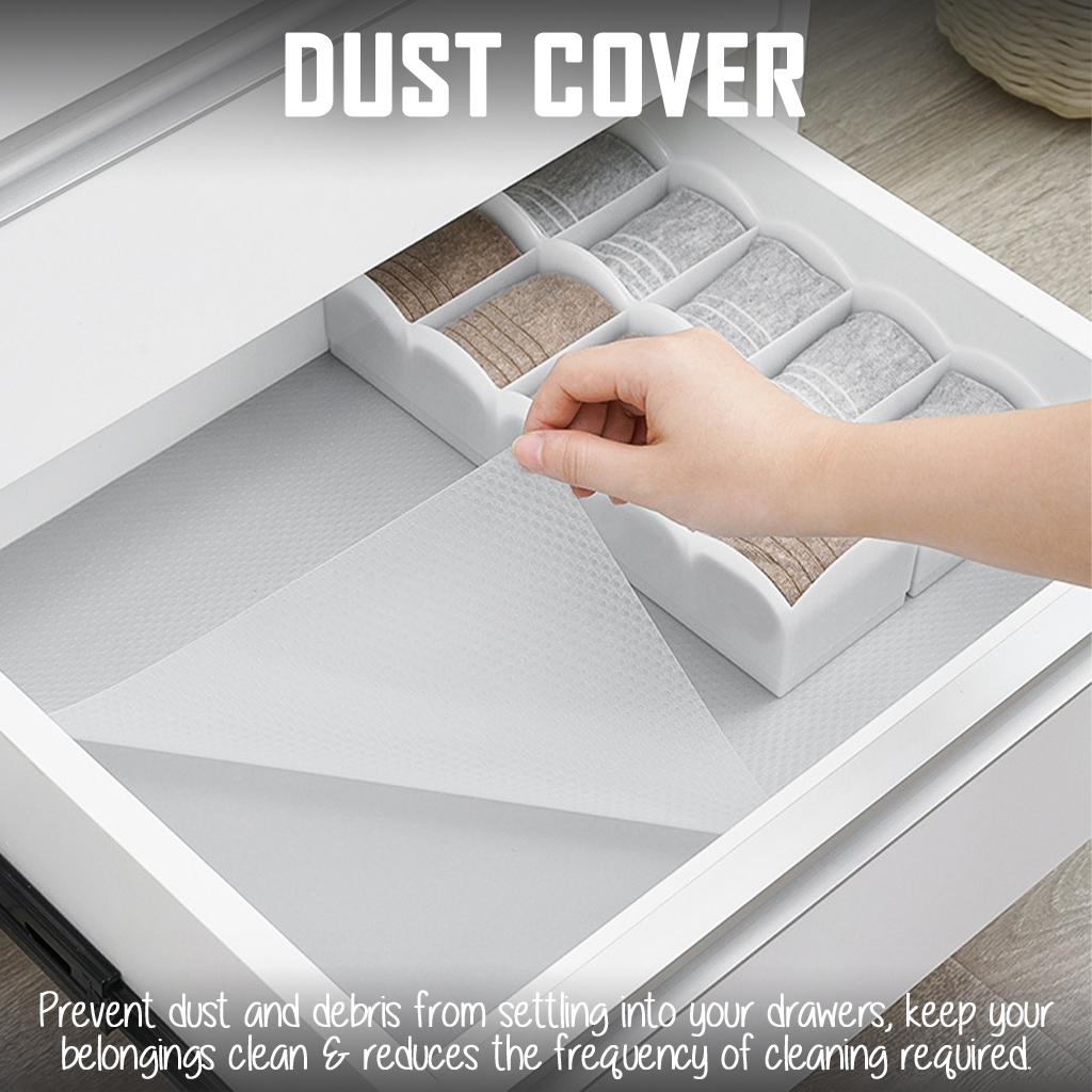 5m Non-Slip Drawer Liner - Clear EVA Shelf Pad For Kitchen Cupboard & Cabinet Organization