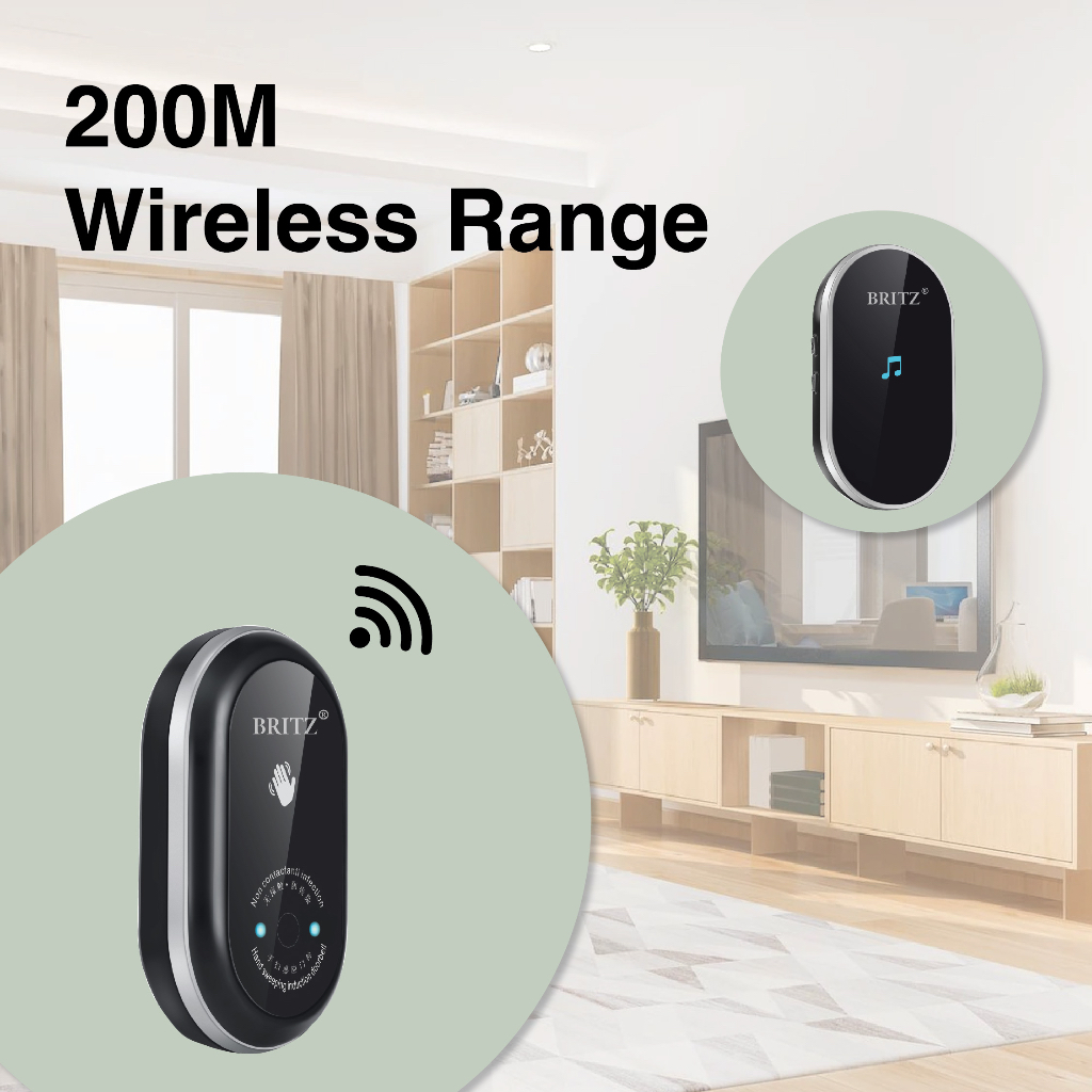 BRITZ Wireless Contactless Door Bell Set K639AC Assalamualaikum