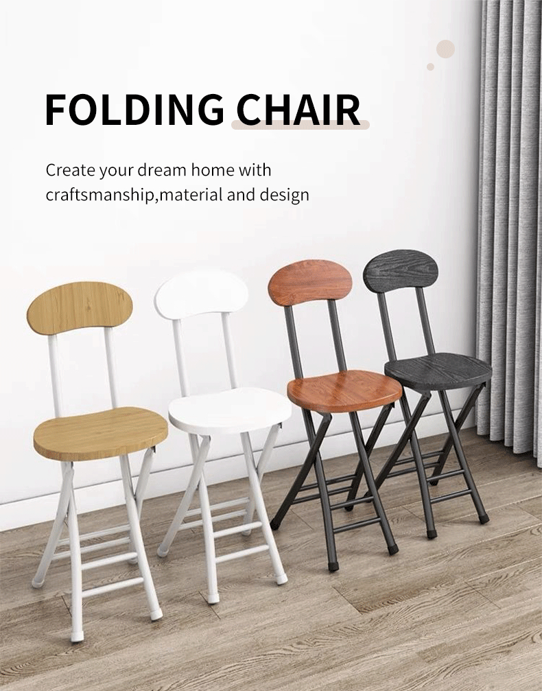 (HOME+) Folding stool household dining stool space saving portable ...