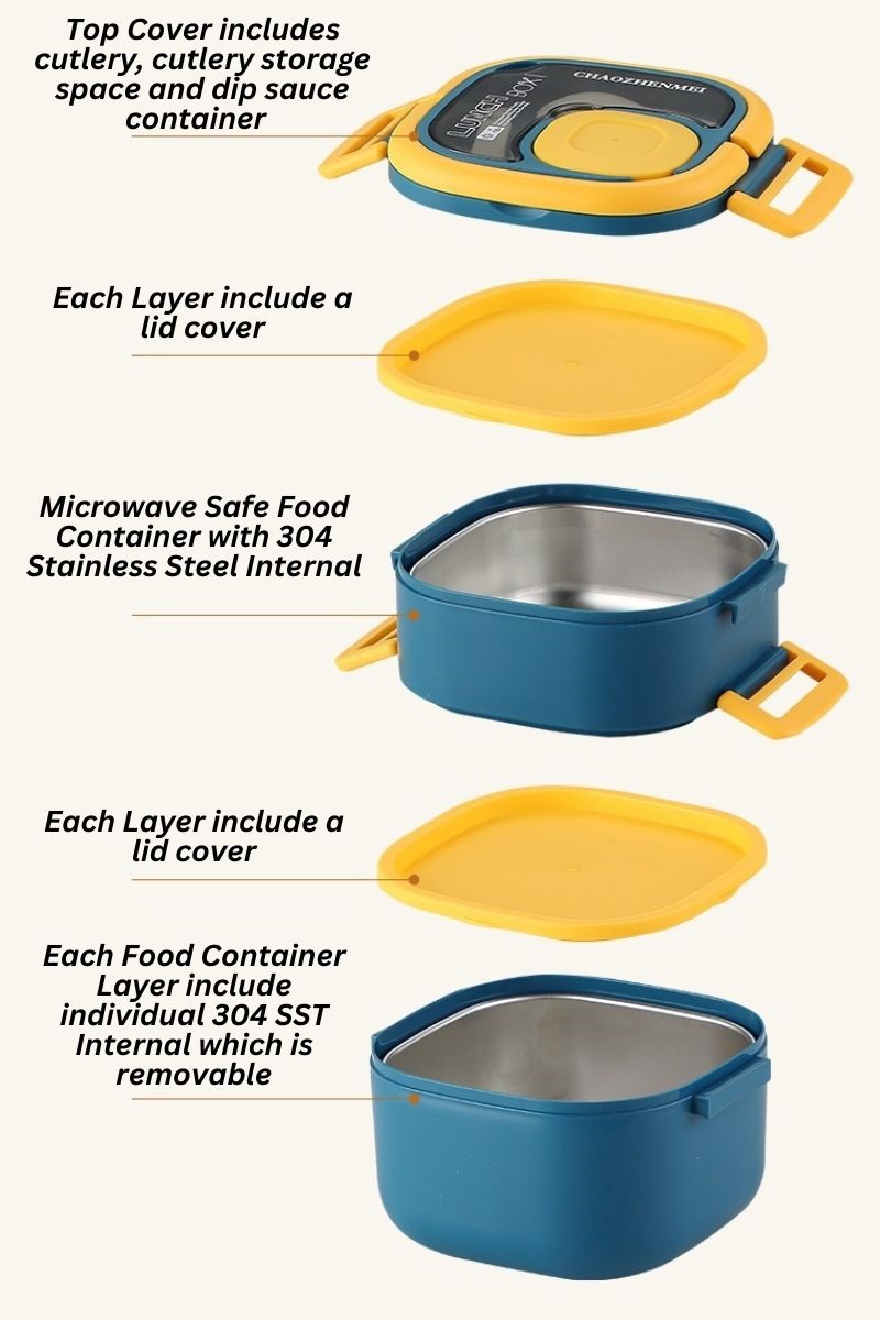 304Grade Stainless Steel and Microwave Safe Bento Lunch Box Shopee