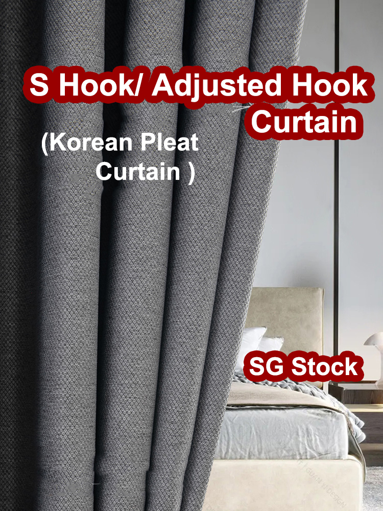 Art Living 1 PC S Hook Curtain Korean Pleat Hook Blackout Curtain ...