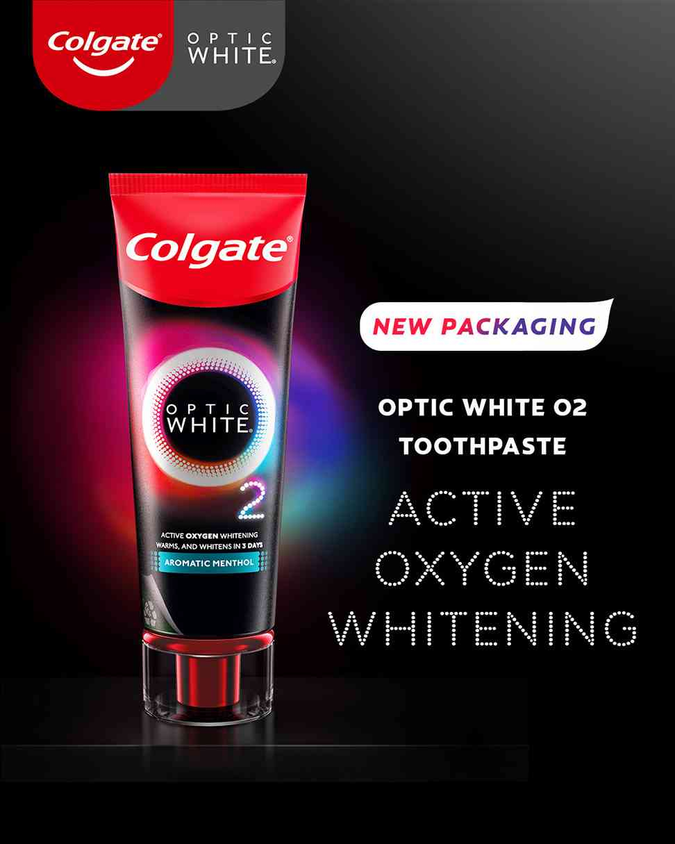 Colgate Optic White O2 Oxygen Whitening 85g Aromatic Menthol Toothpaste 