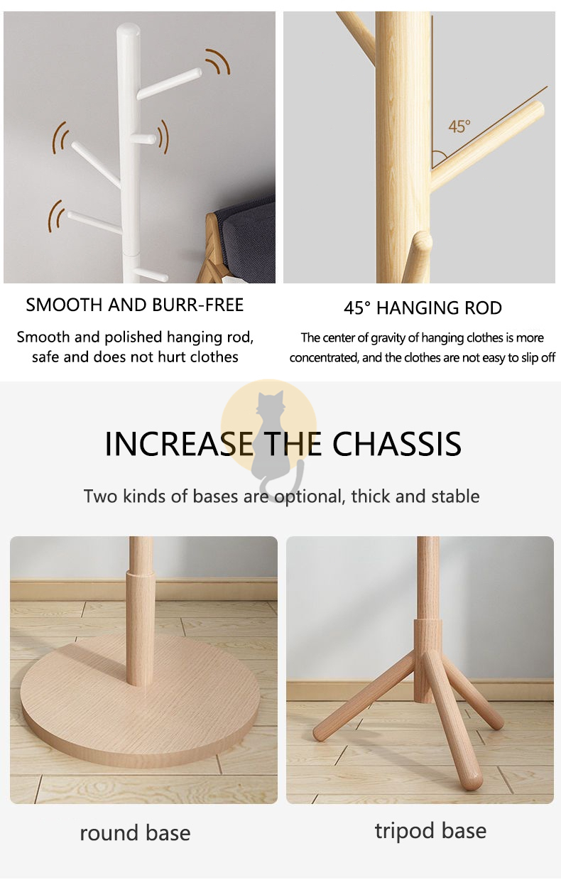 [ SG Ready Stock] 100% solid wood Wooden Clothes Hanger Rack Nordic ...
