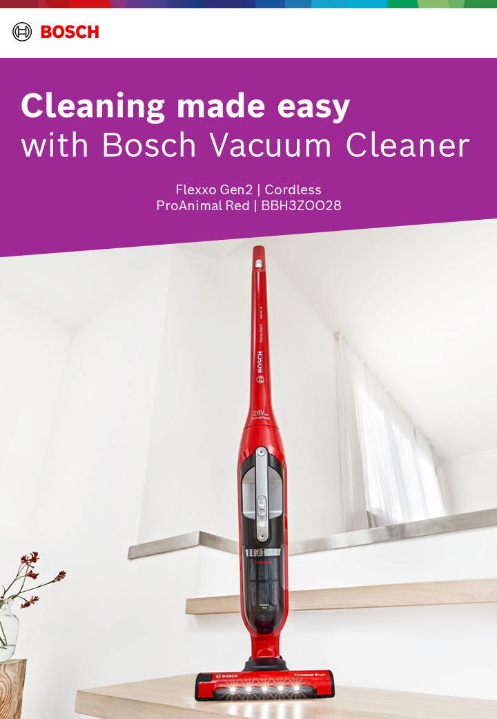 Bosch BBH3ZOO28 Rechargeable Vacuum Cleaner, Flexxo Gen2 28Vmax ...