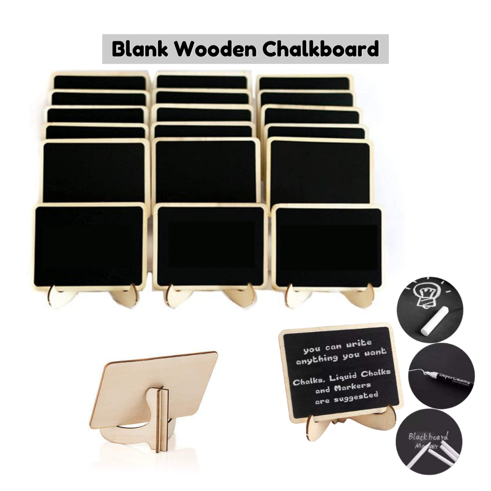 [SG] DitaDot 10pcs Mini Wooden Blackboard/Small Message Notice Board ...