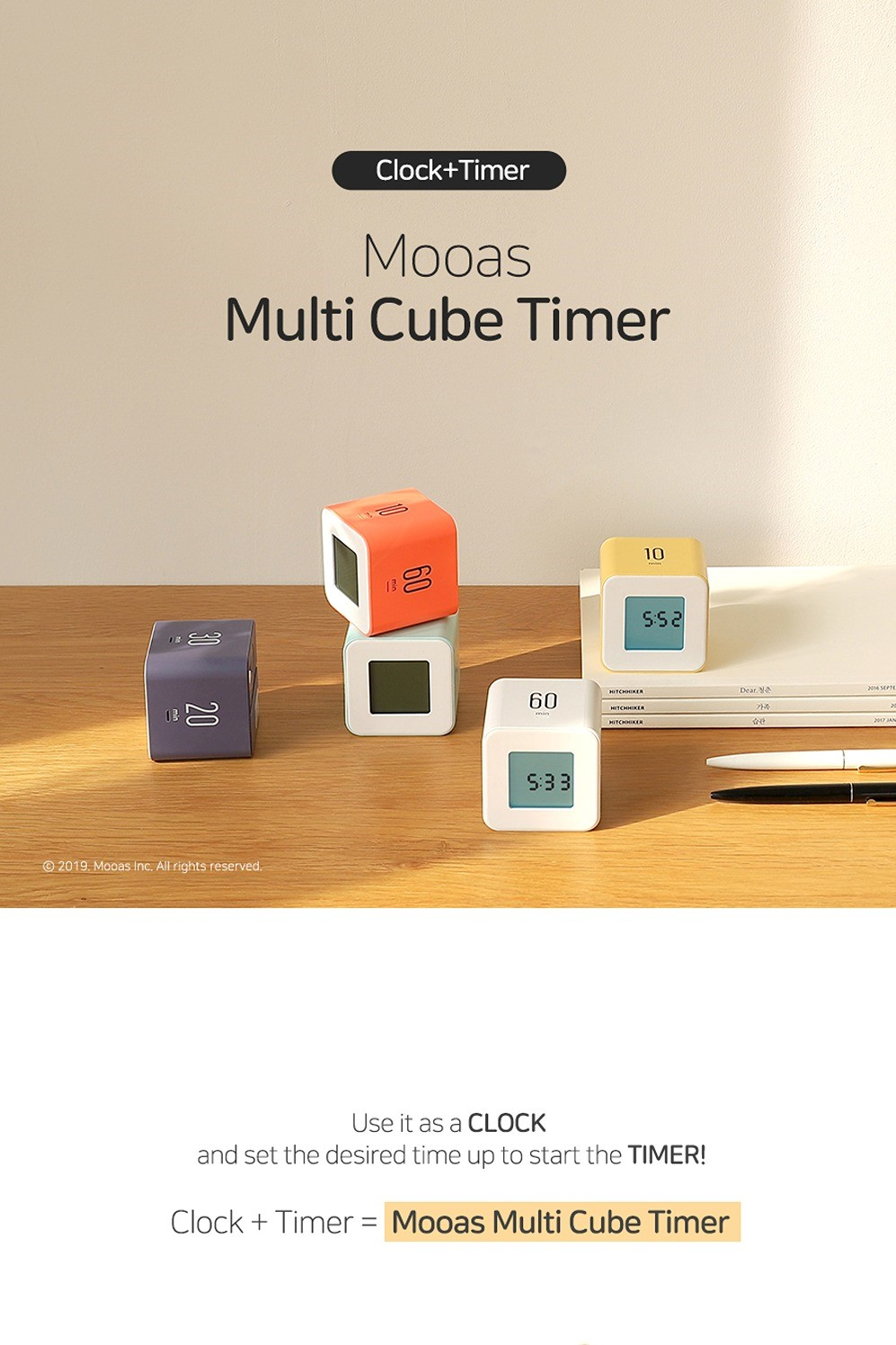 mooas Multi Cube Timer, Digital timer, Rotating Timer, Easy to use, 12 ...