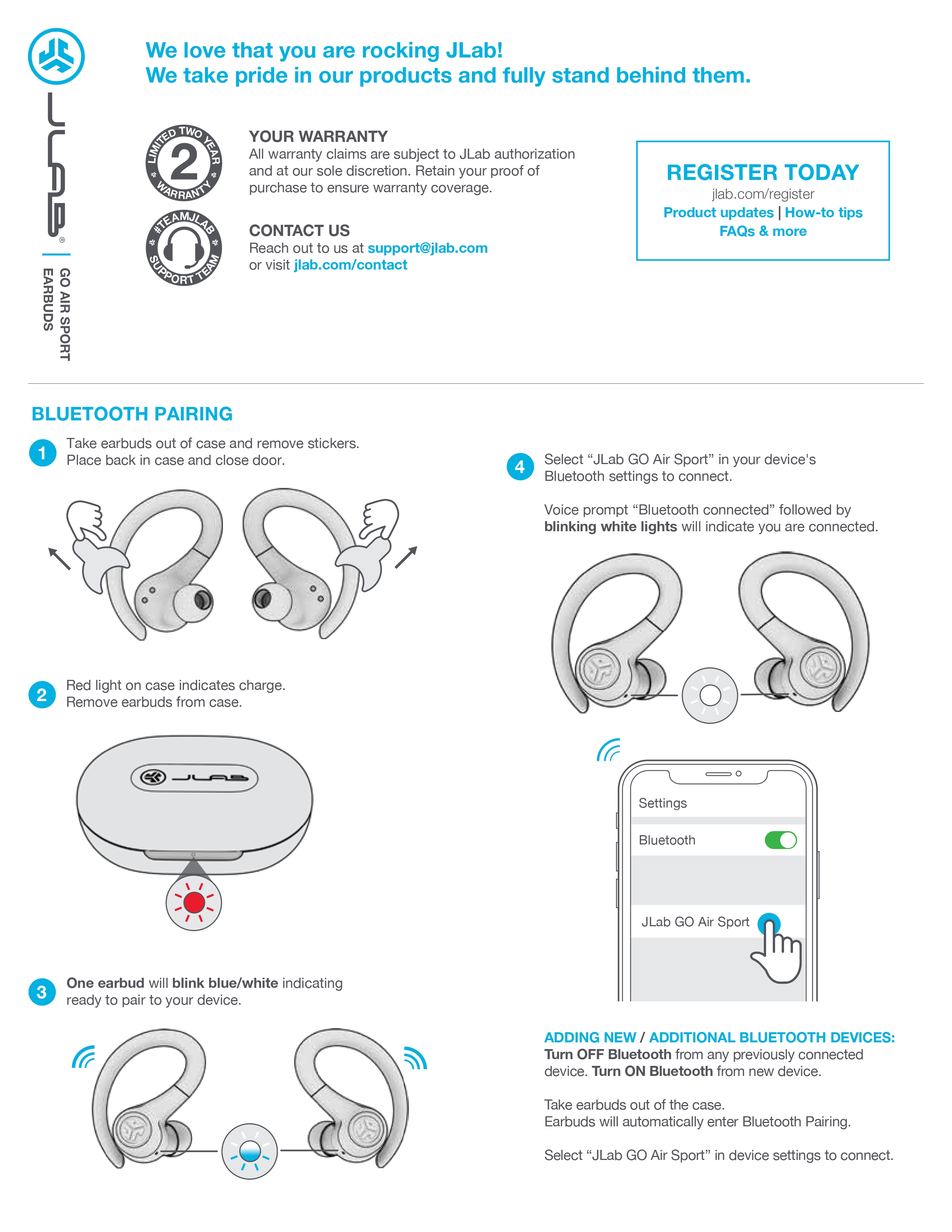 To Connect Jlab Sport Earbuds Manual JLAB Go Air Sport Wireless
