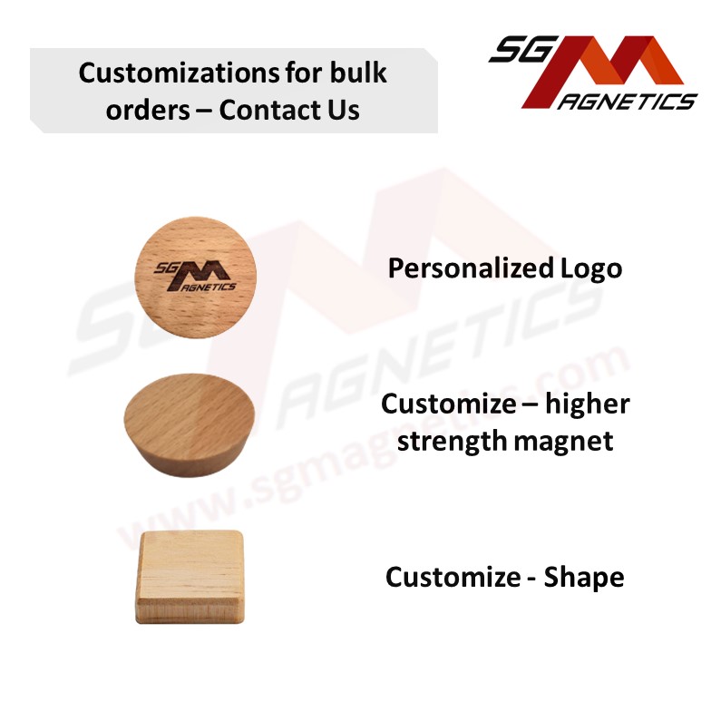 Magnets for Glass Boards - Natural Wood Pin Magnet for Magnetic Glass ...