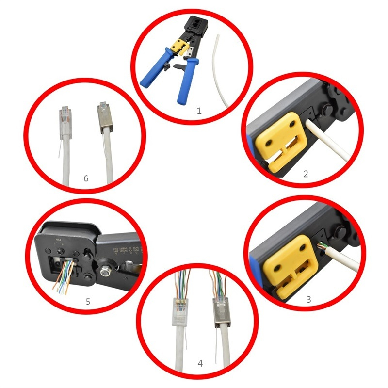 Crimping tool for Cat 5 / Cat 6 / Cat 6A / Cat 7 For RJ45 / RJ12 / RJ11 ...