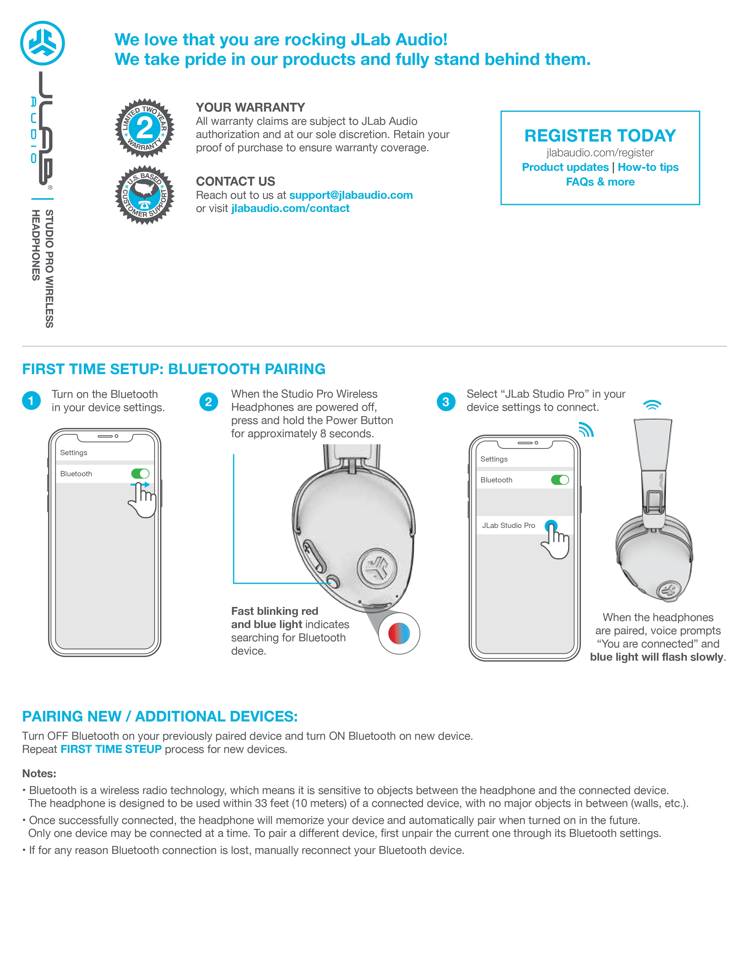 JLAB Studio pro wireless Over-ear headphone with 50+ hours playtime ...