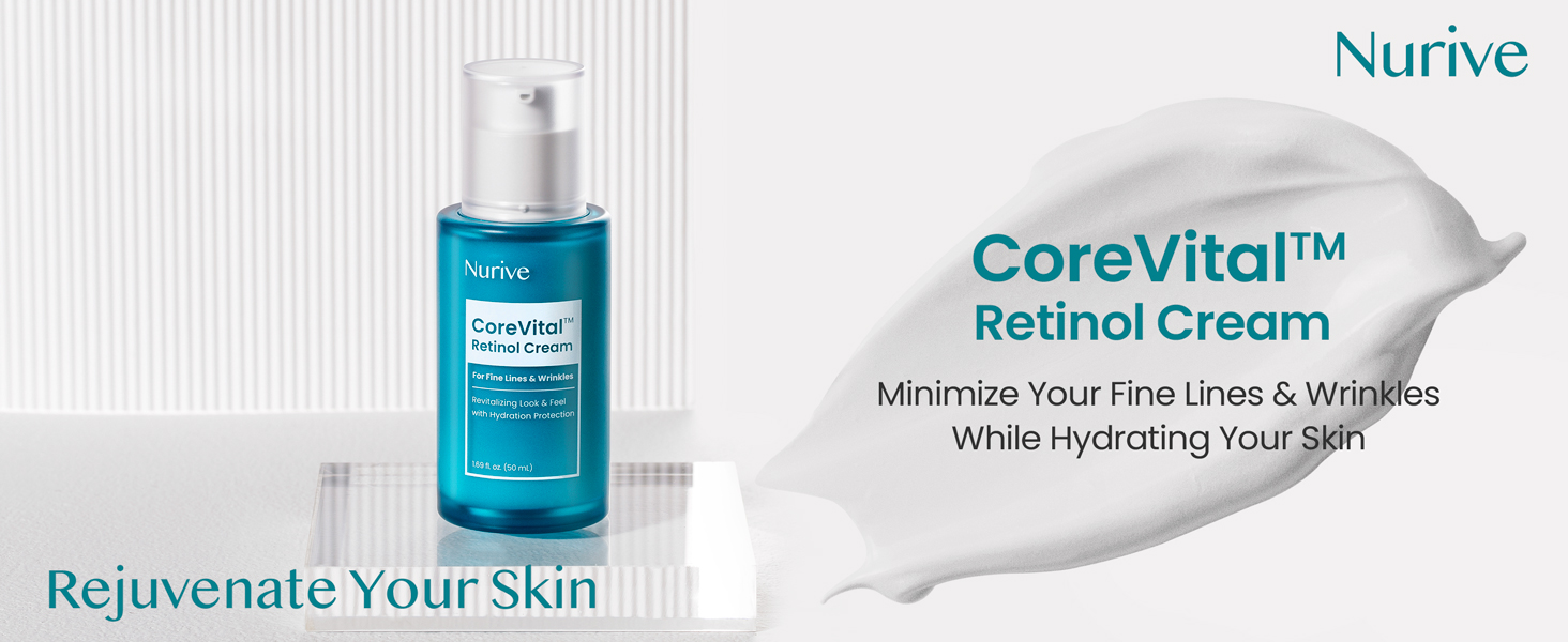 NURIVE Retinol Cream for Face Fine Lines (50ml) Facial Moisturizer and ...