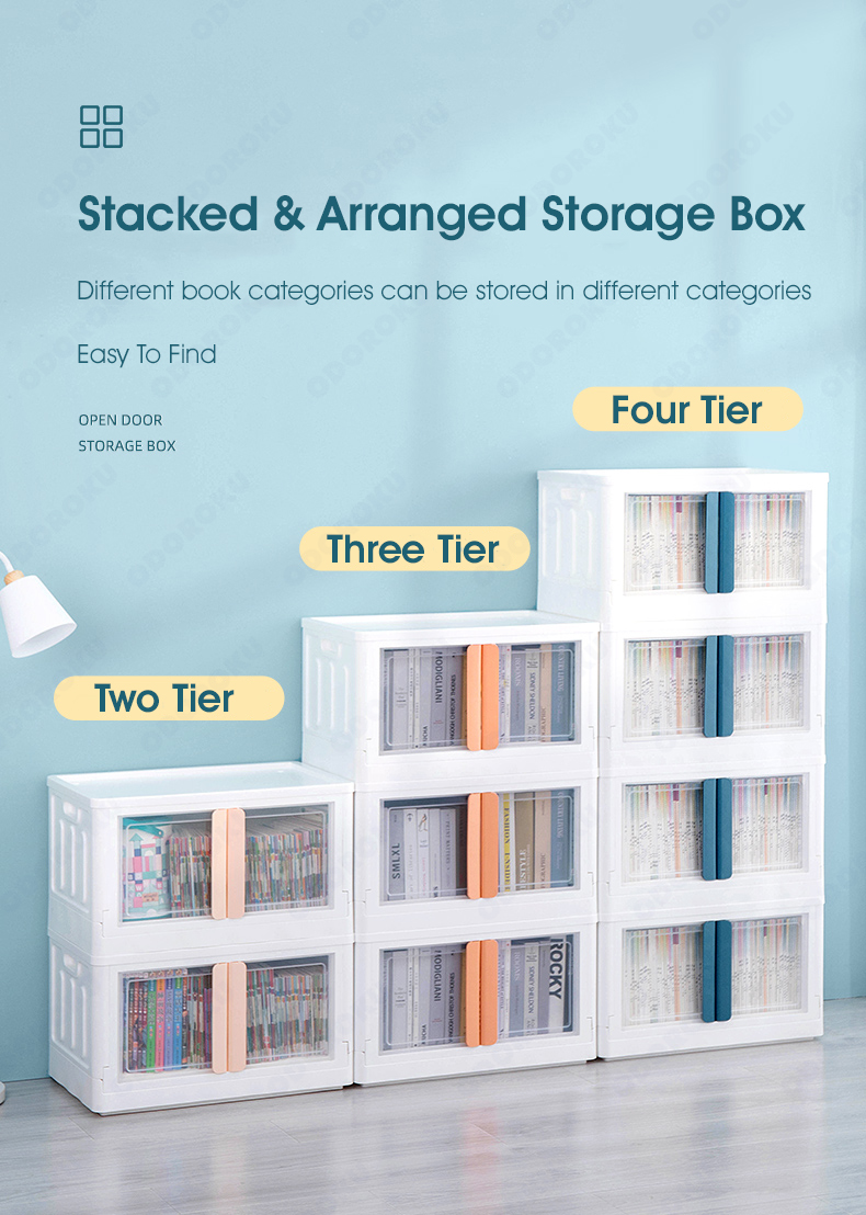 ODOROKU 95L Huge Stackable & Collapsible Storage Box Stackable Foldable ...